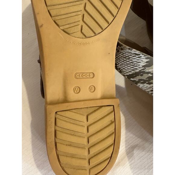 Crocs Iconic Tulum Toe Post Womens Size 9 Sandals Snake Print Open Toe Slides - Picture 13 of 13